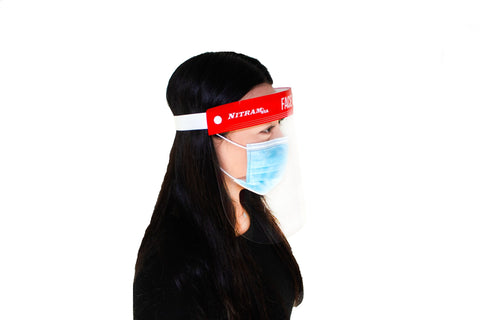 Red Full Coverage Disposable Face Shield