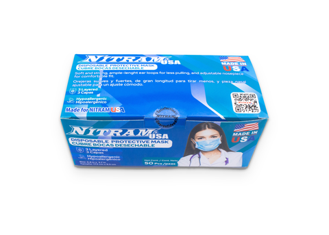 Made In USA 3-Ply Disposable Face Mask